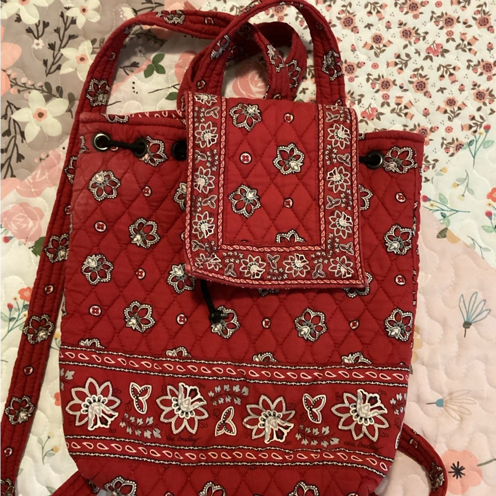 Vera Bradley Red Floral Quilted Women's Bag